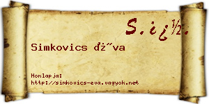 Simkovics Éva névjegykártya