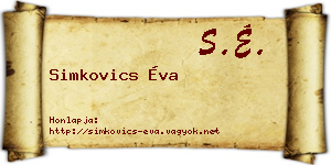 Simkovics Éva névjegykártya
