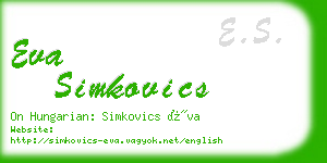 eva simkovics business card